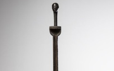 NIAMWEZI, Tanzania. Very old musical instrument depicting a...