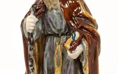 Naples Painted Porcelain Figure of a Monk. Made in Germ