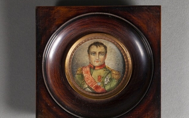 Napoléon Ier, miniature sur carton signée... - Lot 4 - De Baecque et Associés