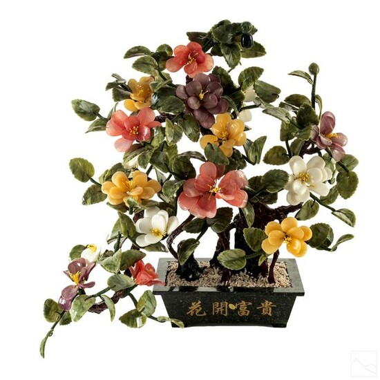 Natural Semi Precious Stone Bonsai Tree Sculpture