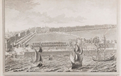 Nicolas Leroy de BAZEMONT (Portugal, 1690 Bordeaux, 1770) Vue de la ville de Bordeaux et...