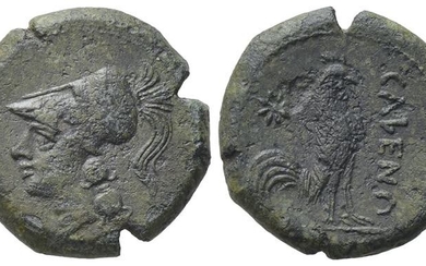 Northern Campania, Cales, c. 265-240 BC. Æ (19mm, 6.07g). Helmeted...
