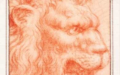 OLD MASTER RED CHALK DRAWING OF A LION