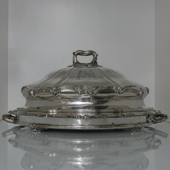 Old Sheffield Plate Meat Dish & Cover Circa 1830