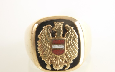 Onyx Ring "Österreich" Gold 585