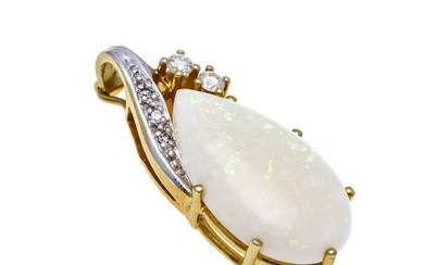 Opal-brilliant clip pendant GG / WG 585/000 with...