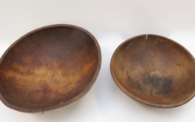 PAIR OF 19TH CENTURY WOODEN BOWLS