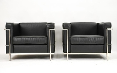 PAIR OF LOUNGE CHAIRS, STYLE OF LE CORBUSIER LC2