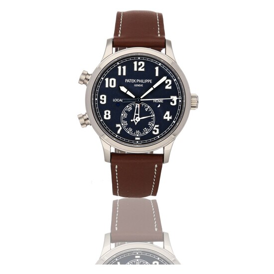 PATEK PHILIPPE | CALATRAVA PILOT TRAVEL TIME REF 5524G, A WHITE GOLD AUTOMATIC DUAL TIME WRISTWATCH WITH DATE AND LOCAL AND HOME DAY/NIGHT INDICATION CIRCA 2017