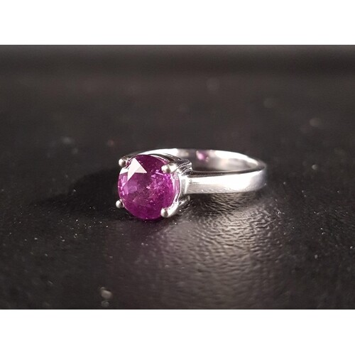 PINK SAPPHIRE SOLITAIRE RING the round brilliant cut sapphir...