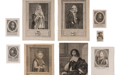 [PORTRAITS &amp; FIGURES]. A group of approximately 46 prints, most engraved, including