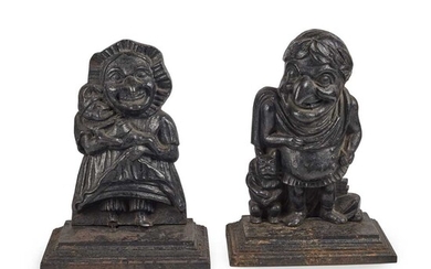 PUNCH AND JUDY CAST IRON DOOR STOPS LATE 19TH/EARLY 20TH CENTURY