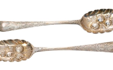 Pair Georgian Irish berry spoons