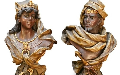 Pair Of Orientalist Teracotta Busts
