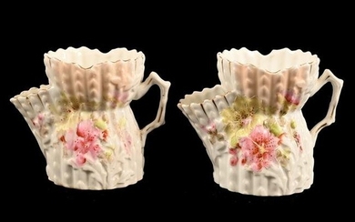 Pair Scuttle Mugs, Unmarked Early Prussia