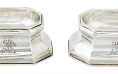 Pair of George II Sterling Silver Trencher Salts