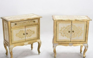 Pair of Italian Louis XVI Style Gilt Decorated