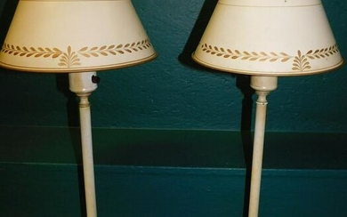 Pair of Tole Decorated Lamps