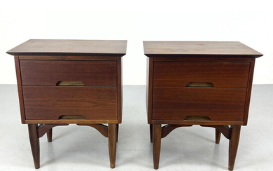 Pair of VEGA Side Tables Morris Design. Nakashima Style American Waln