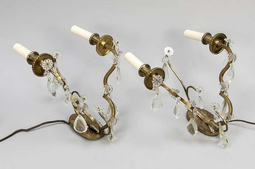 Pair of wall lamps, 20th century