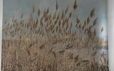 Palace Size Oil Painting March Reeds & Waterfront