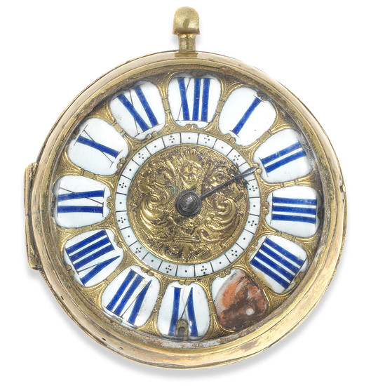 Pascal Hubert, Rouen. A large key wind open face oignon pocket watch