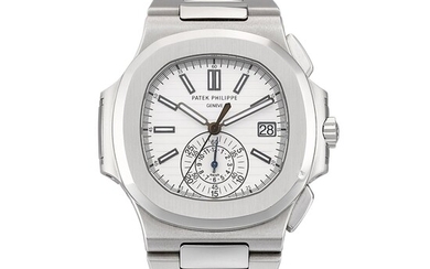 Patek Philippe Nautilus, Reference 5980 | A stainless steel flyback chronograph bracelet watch with date, Made in 2012 | 百達翡麗 | Nautilus 型號5980 | 精鋼飛返計時鏈帶腕錶，備日期顯示，2012年製