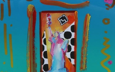 Peter Max 'Statue of Liberty Collage' Mixed Media