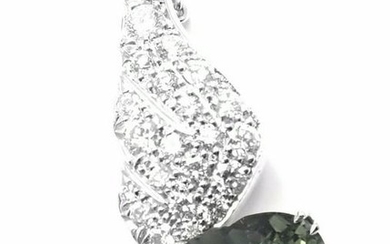Piaget 18k White Gold Diamond Peridot Heart Pendant