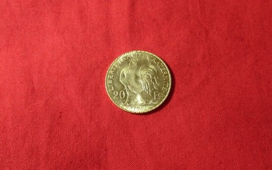 Pièce de 20 francs en or, coq, 1911. Poids : 6,47 g.