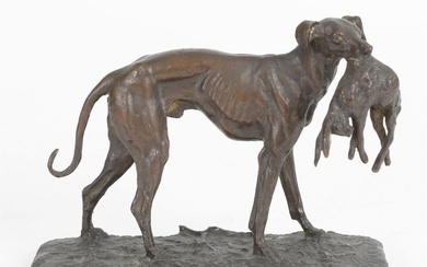 Pierre Jules Mene (French, 1810-1879) Bronze Greyhound