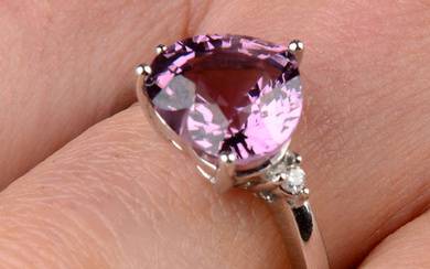 Pink spinel and diamond ring