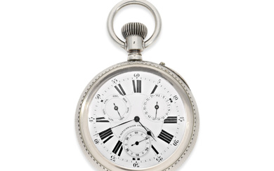 Pocket watch: extraordinarily large Russian calendar watch, Ankerchronometer in a heavy silver case, Bernhard Friedrich Altschwager (1862-1931), St. Petersburg