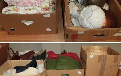 Quantity of assorted items including textiles, bedding, costume, children's costume...