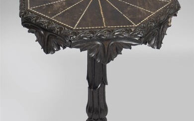 REGENCY ANGLO-INDIAN INLAID EBONY OCCASIONAL TABLE, EARLY 19TH CENTURY
