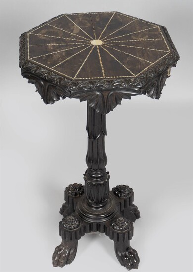 REGENCY ANGLO-INDIAN INLAID EBONY OCCASIONAL TABLE, EARLY 19TH CENTURY
