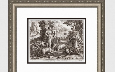 Raphael 1649 Engraving Vatican Jacob Sees Rachel