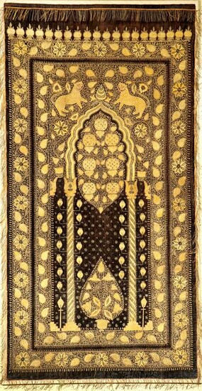 Rare Indian Silk & Metal-Thread 'Embroidery'