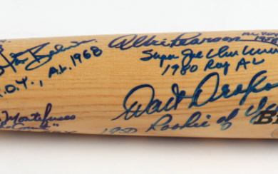 Rawlings MLB Rookie of the Year Baseball Bat Signed by (22) with Tony Oliva, Lou Piniella, Chris Chambliss, Wally Moon with Multiple Inscriptions (Beckett)