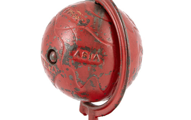 Red Globe on Arc Cast Iron Spinning Bank