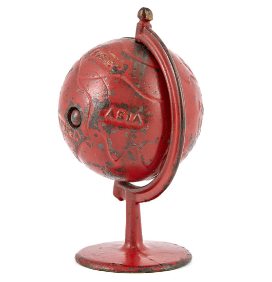 Red Globe on Arc Cast Iron Spinning Bank
