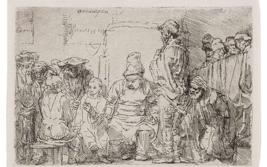 Rembrandt van Rijn (1606-1669) Christ seated disputing with the doctors