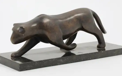 Robert L. Hooke (b.1943), Model of a panther, circa 1990, Bronze, marble...