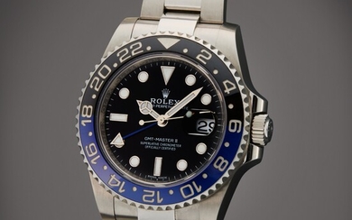 Rolex Reference 116710 GMT-Master II 'Batman' | A stainless steel dual time wristwatch with date and bracelet, Circa 2018 | 勞力士 型號 116710 GMT-Master II 'Batman' 精鋼兩地時間鍊帶腕錶備日期顯示，製作年份約 2018