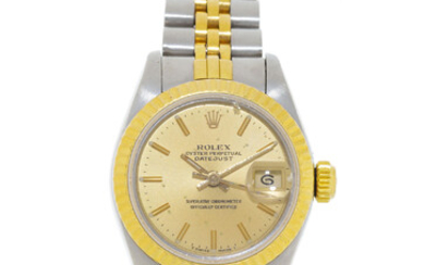 Rolex,Datejust, Oyster Perpetual, réf. 69173/6900A, montre-bracelet en or et acier