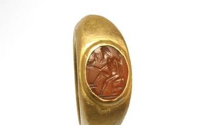 Roman Gold and Cornelian Intaglio Ring