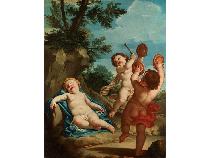 Römischer Maler des 18. Jahrhunderts, BACCHUS ALS ENTDECKER DES HONIGS