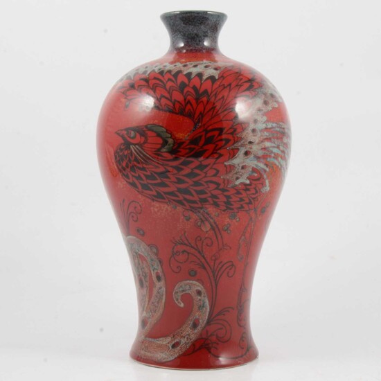 Royal Doulton Archives Burslem Artwares 'Bird of Paradise' flambe vase.