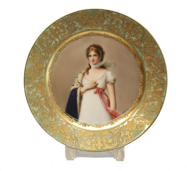 Royal Vienna Porcelain Cabinet Plate, c1900. Signed