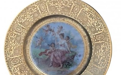 Royal Vienna Style Plate 22K Gold